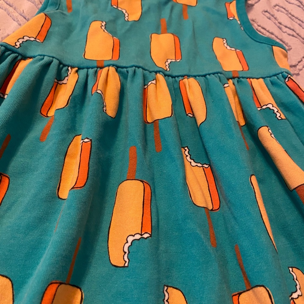 Hanna Andersson size 4 Turquoise Dress with Popsicles Icecream - Picture 6 of 6